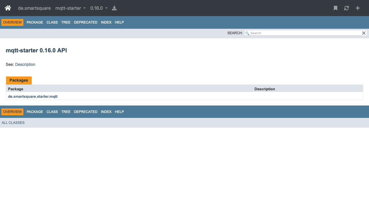 HiveMQ Spring Boot Starter website screenshot